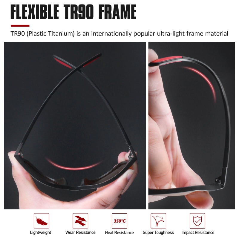 GQUEEN Polarized Sunglasses Men Womens,Flexible TR90 Frame,for Driving Fishing Cycling Hiking Golf Sports UV400 Protection - Image 3